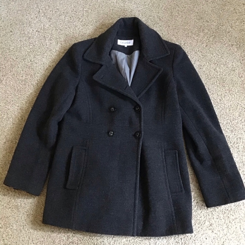 Calvin Klein Dark Gray Wool Peacoat